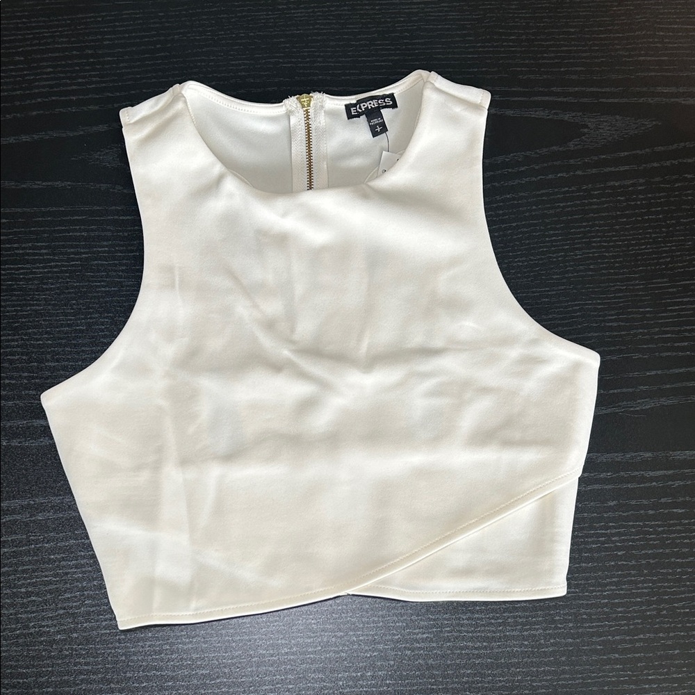 Express Crop Top Cream Sz Small